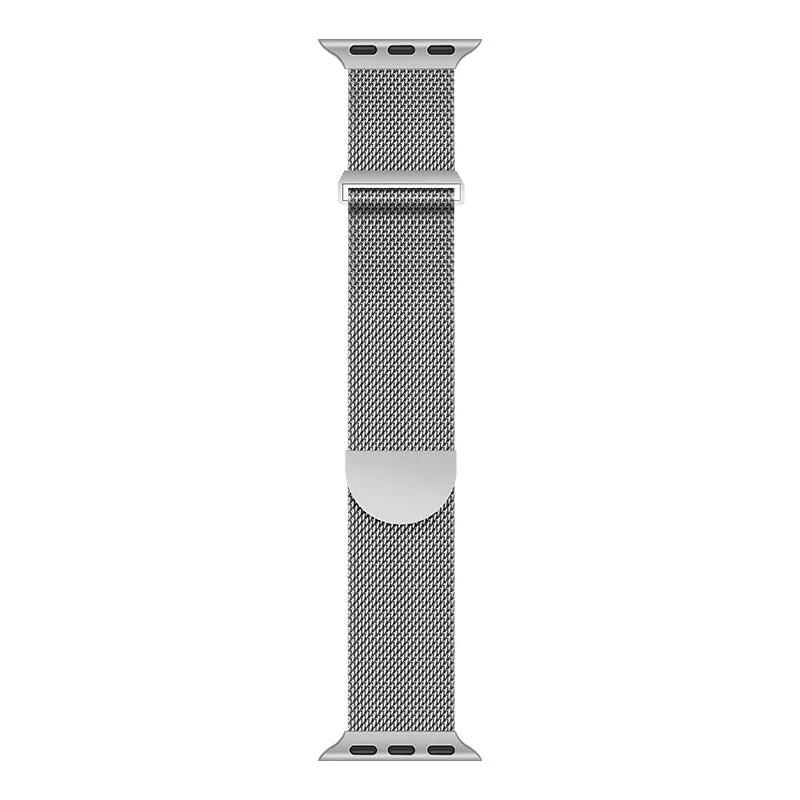 Stainless steel watch band for Apple Watch 1-8 SE Ultra in starlight colour on a wrist