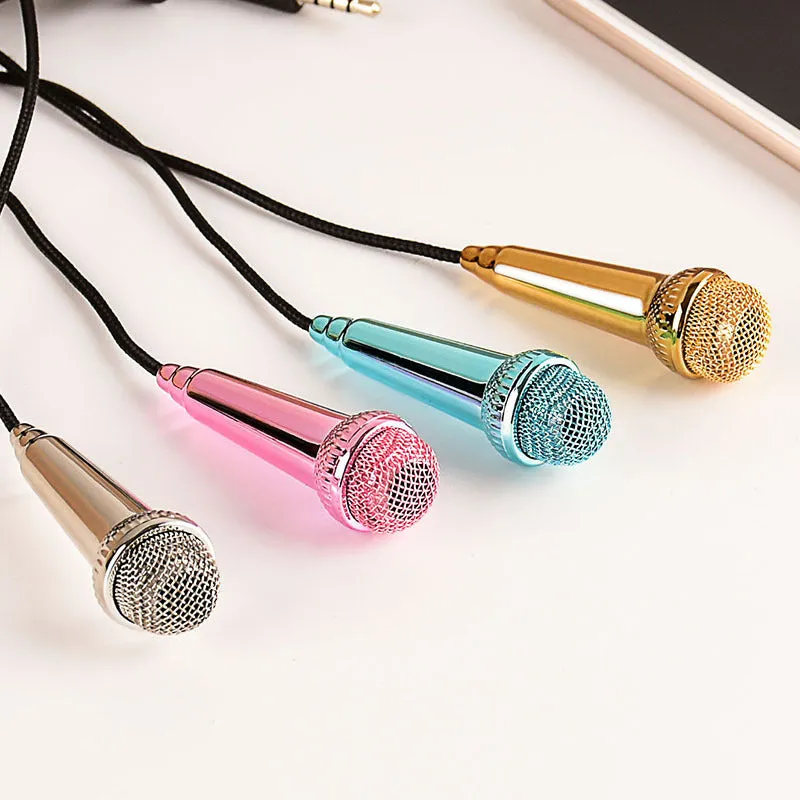 Mobile phone microphone capacitor with braided wire plastic body, 53mm by 16mm, in four colours