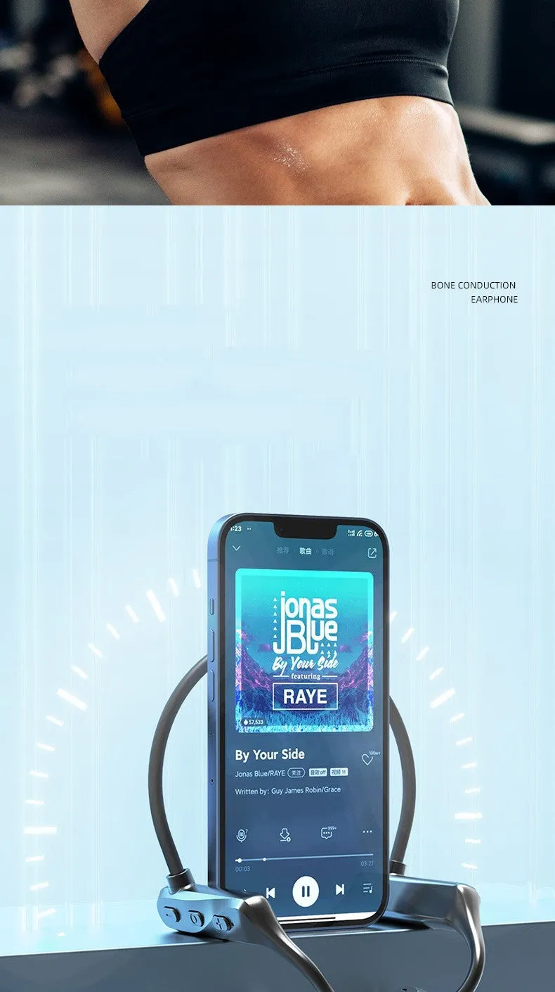 Hot K69 air conduction sports ear hook open wireless Bluetooth headset in black with breathing light