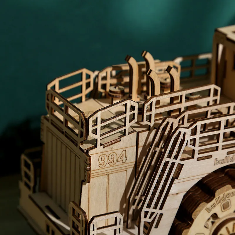 Wooden puzzle forklift building blocks set 312 pieces for teenagers 7-14 years assembled model 370x125x135mm