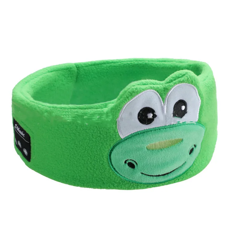 Bluetooth headset animal turban sleep headband in bear design with built-in speakers and USB charging cable