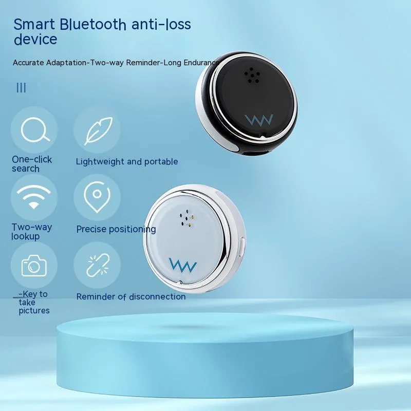 Bi-directional anti loss locator in black with silicone strap, USB charging port, and 10 metre range for children and pets
