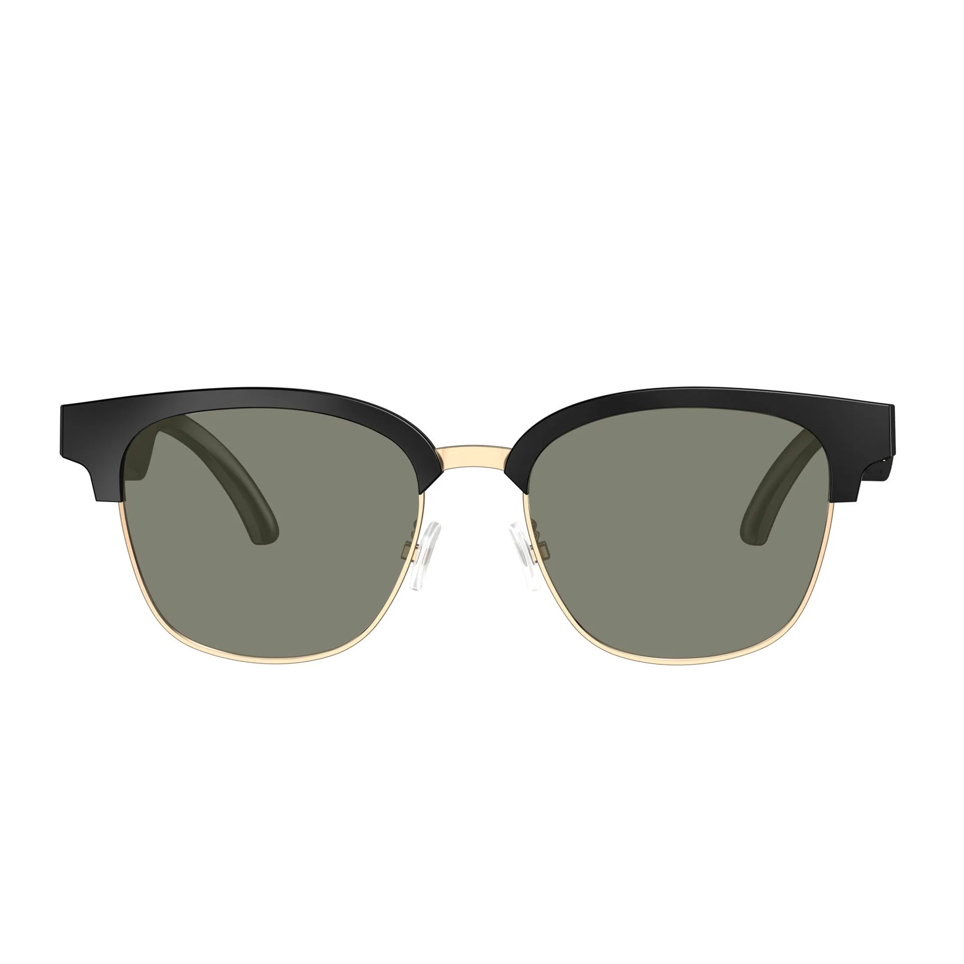 F1 Black Technology Bluetooth glasses with gold frame gradient colour, directional audio headset, and anti-blue ray lenses