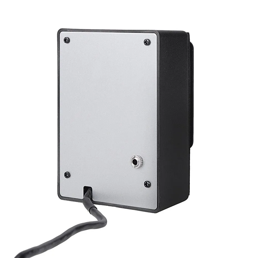 Cherub GT-6 black acoustic guitar preamp with EQ knobs and effects controls for soundhole mounting.