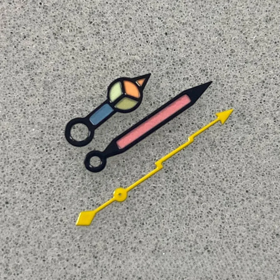 Yellow lightning luminous second hand watch needle made from copper for clock repair