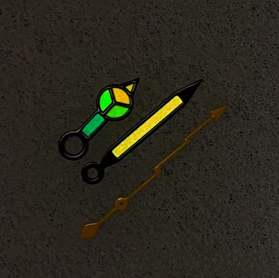 Yellow lightning luminous second hand watch needle made from copper for clock repair