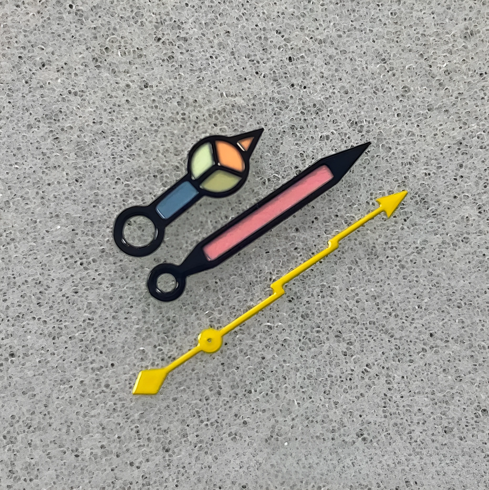 Yellow lightning luminous second hand watch needle made from copper for clock repair