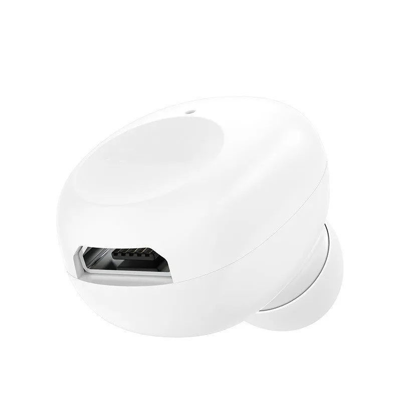 Mini unilateral Bluetooth headset in black, ABS material, 26x17x24mm size, with power display