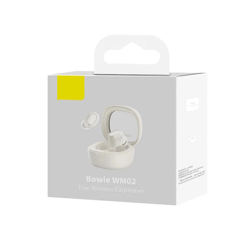 Noise reduction wireless Bluetooth headset in beige colour with plastic build and USB charger