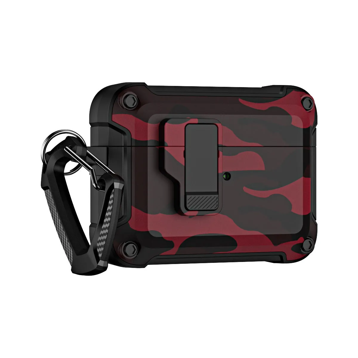 Camouflage gray headset protective cover with magnetic closure for AirPods charging case