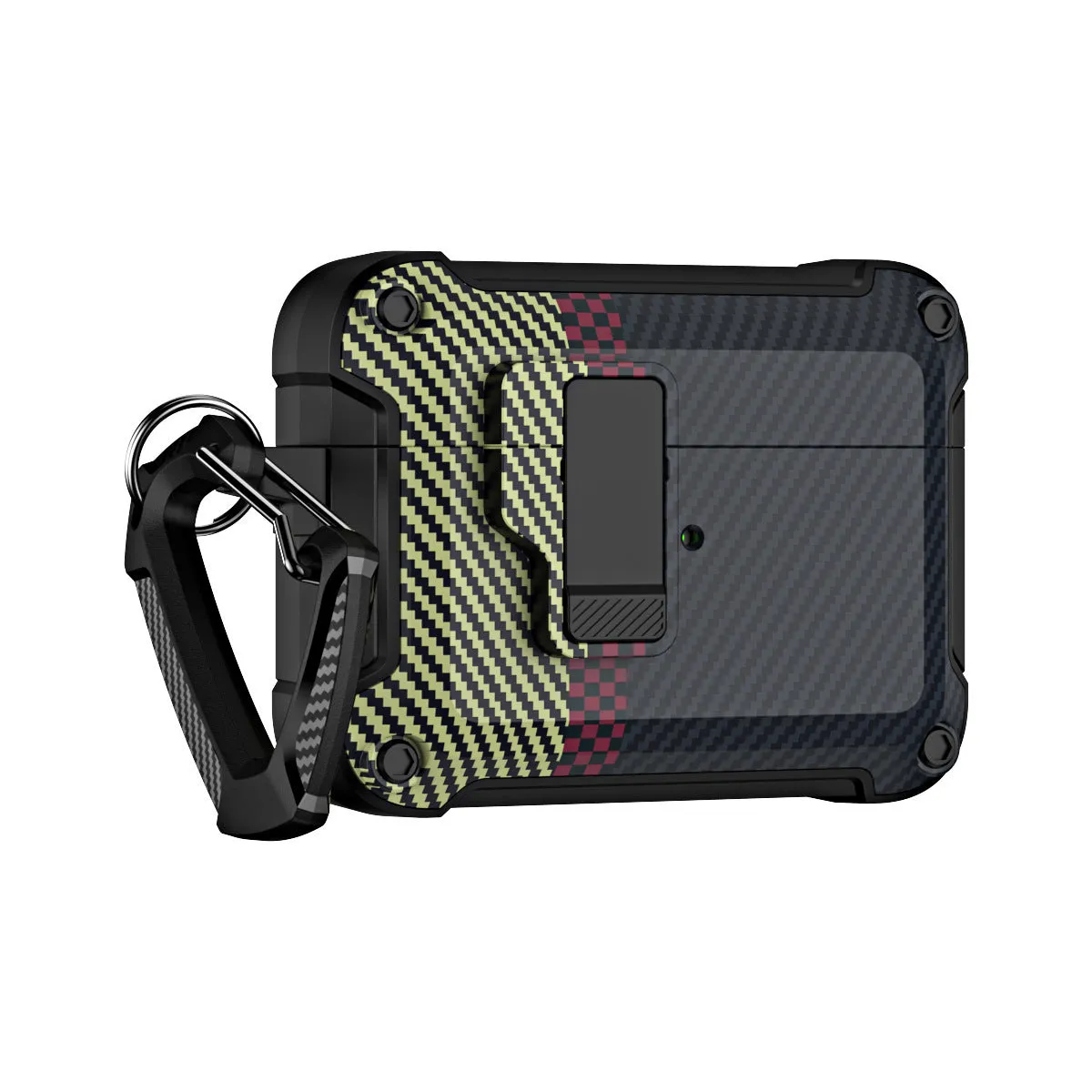 Camouflage gray headset protective cover with magnetic closure for AirPods charging case