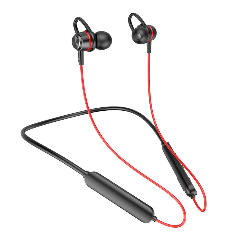 Wireless Bluetooth magnetic double-ear extra bass headphones in Black with V5.0 technology