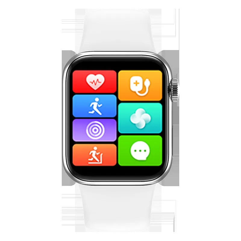 M16Plus smart watch in wolf grey with 1.8-inch touch screen on wrist, showing health data display