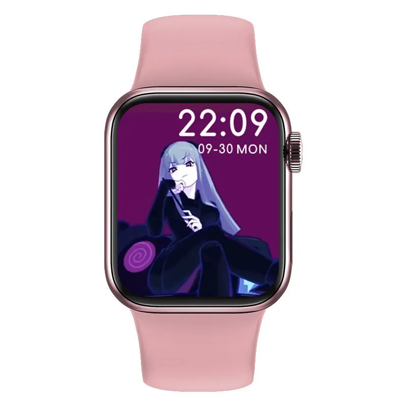 M16Plus smart watch in wolf grey with 1.8-inch touch screen on wrist, showing health data display