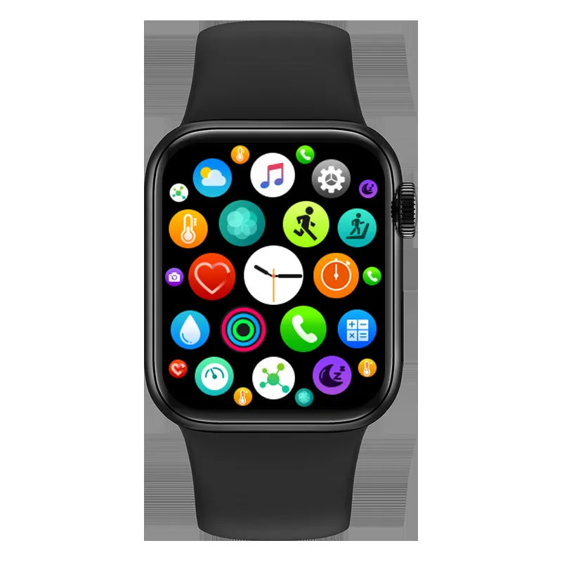 M16Plus smart watch in wolf grey with 1.8-inch touch screen on wrist, showing health data display