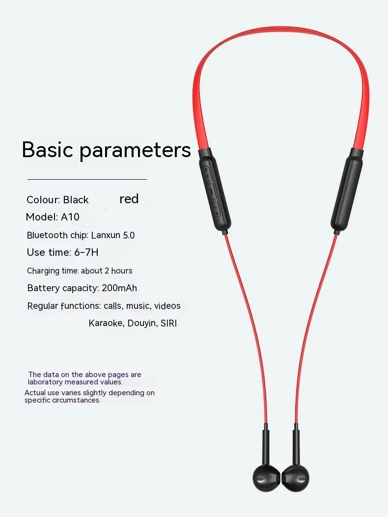 Bluetooth halter stereo sports headset in black with neckband design and power display