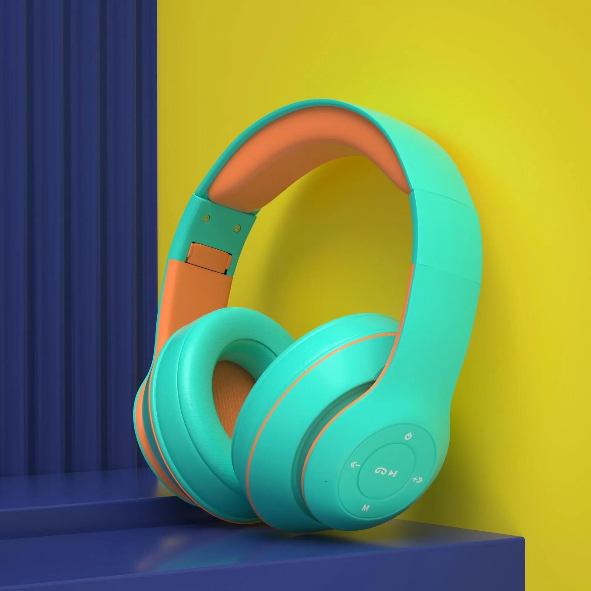Wireless Bluetooth headset in plastic headwear style available in multiple colours