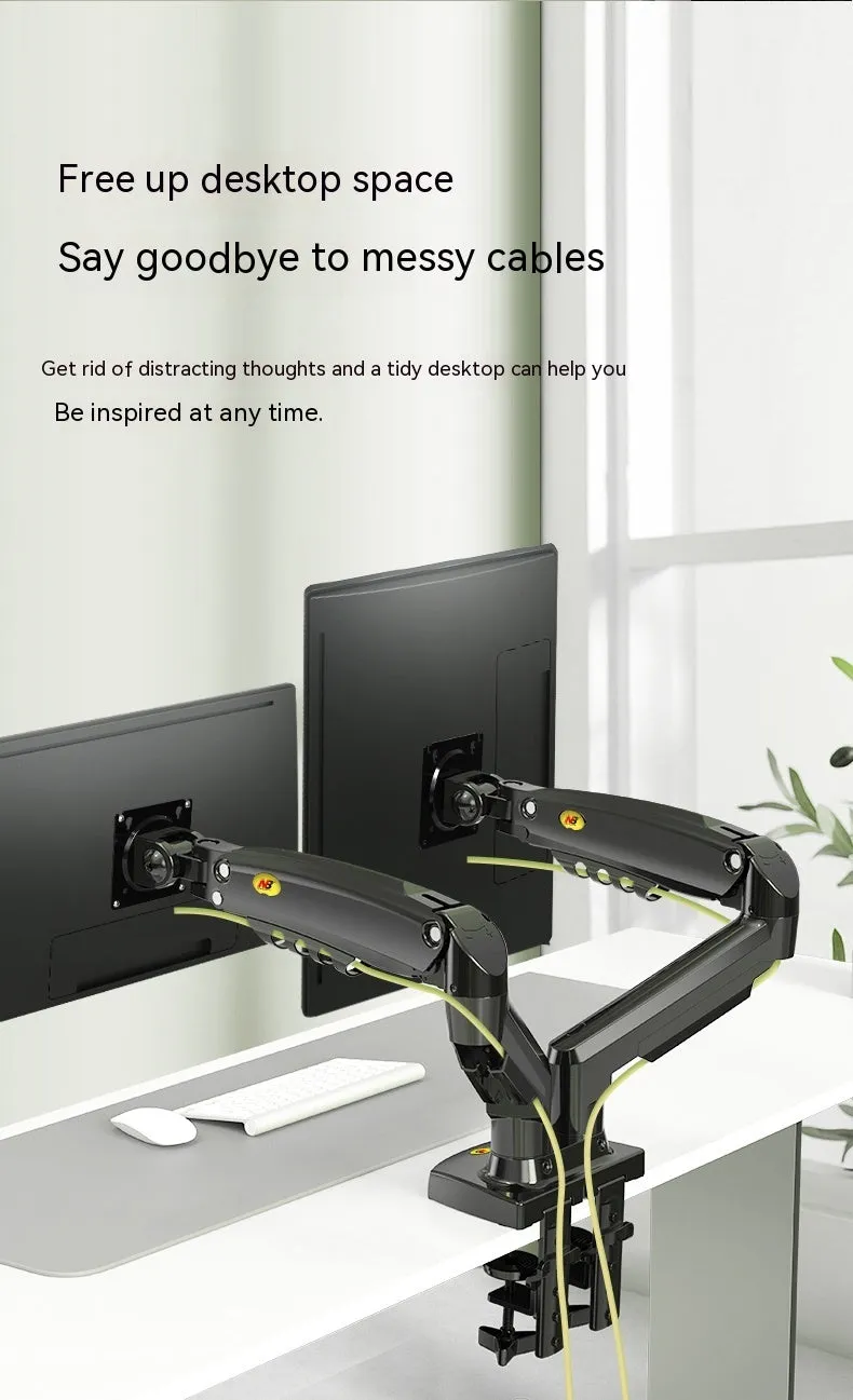 Dual screen monitor bracket with aluminium alloy construction and VESA mounting compatibility