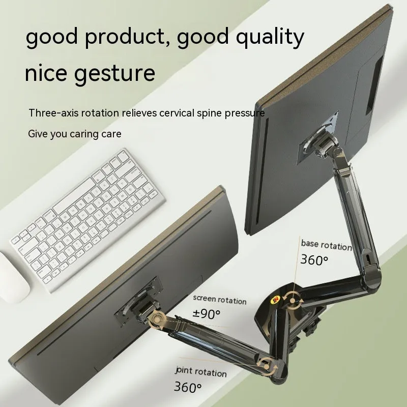 Dual screen monitor bracket with aluminium alloy construction and VESA mounting compatibility