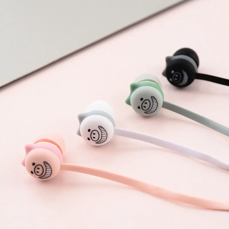 Wired in-ear headphones with 3.5mm round plug in white and black colour options