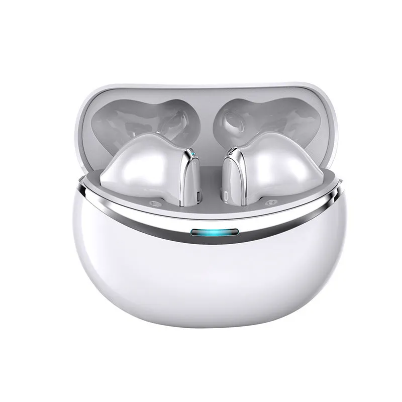 Intelligent active noise reduction wireless Bluetooth headset in black with charging case and Type-C port