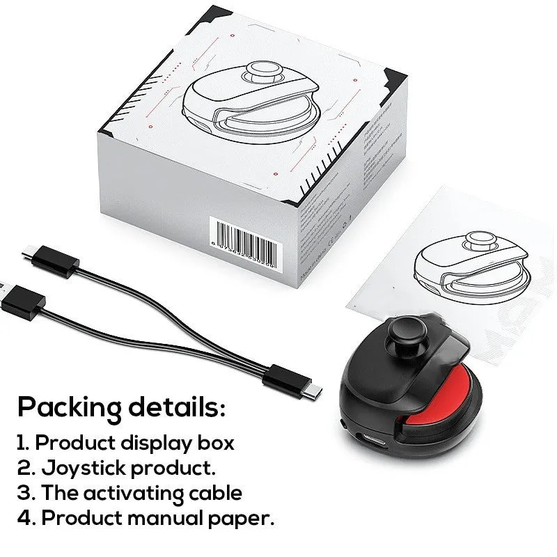 Black and white USB mobile game stick controller for Peacekeeper Elite, shown with dimensions 8.8cm x 8.8cm x 4.2cm.