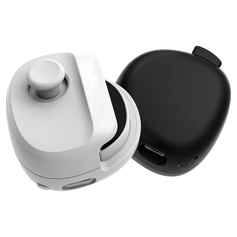 Black and white USB mobile game stick controller for Peacekeeper Elite, shown with dimensions 8.8cm x 8.8cm x 4.2cm.