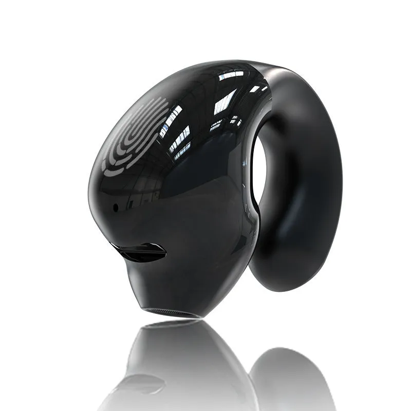Wireless Bluetooth headset 53mini ear clip sports earbuds in black with ear-clip design and charging case