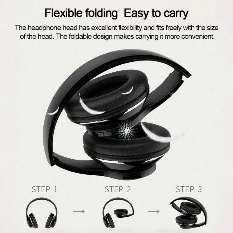 Black Explosive Sound Bluetooth 5.0 over-ear headset with microphone.