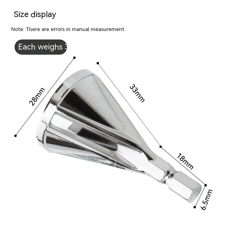 Silver hexagon deburring chamfer tool made of chrome molybdenum steel for electric drill burr removal