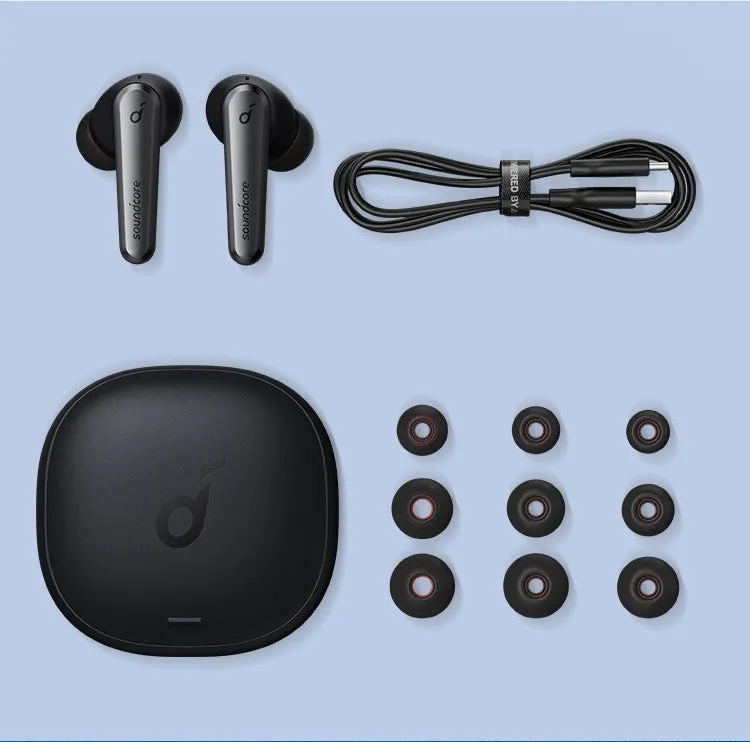 Creative wireless Bluetooth headset speaker in egg blue with ear hook design and charging compartment