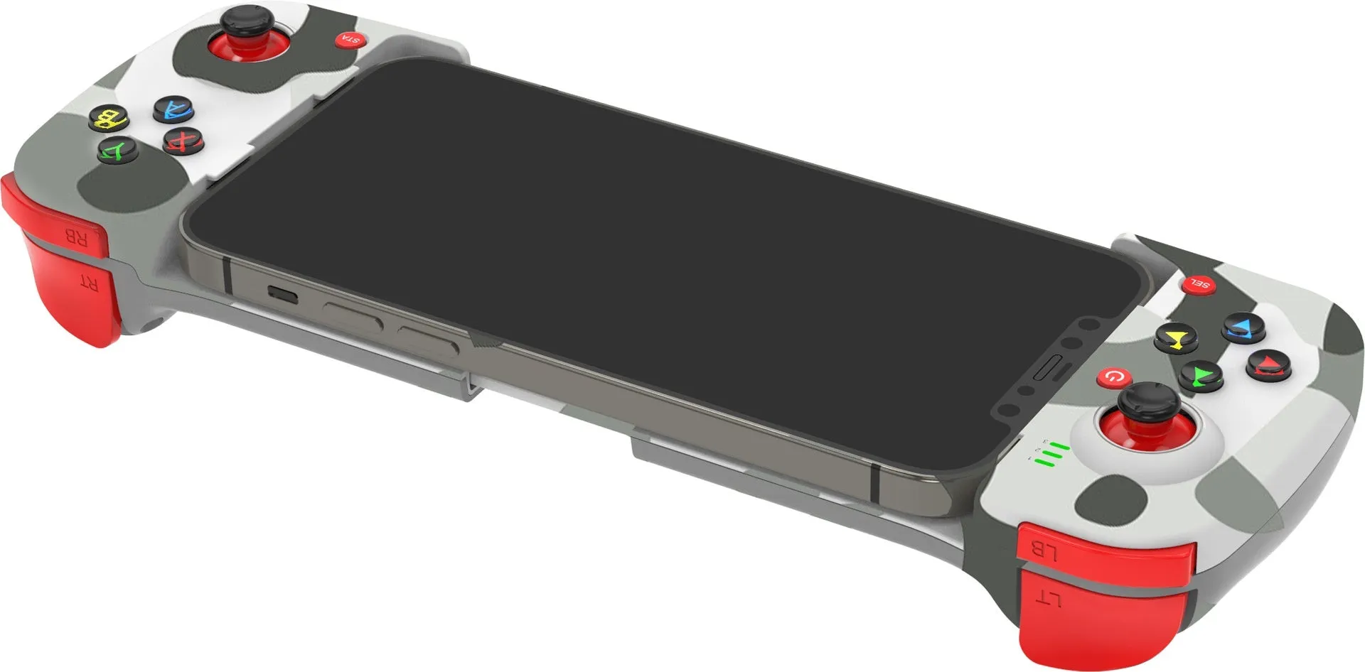 Mobile wireless game handle in ABS material with Type-C charging port, lightweight 168g