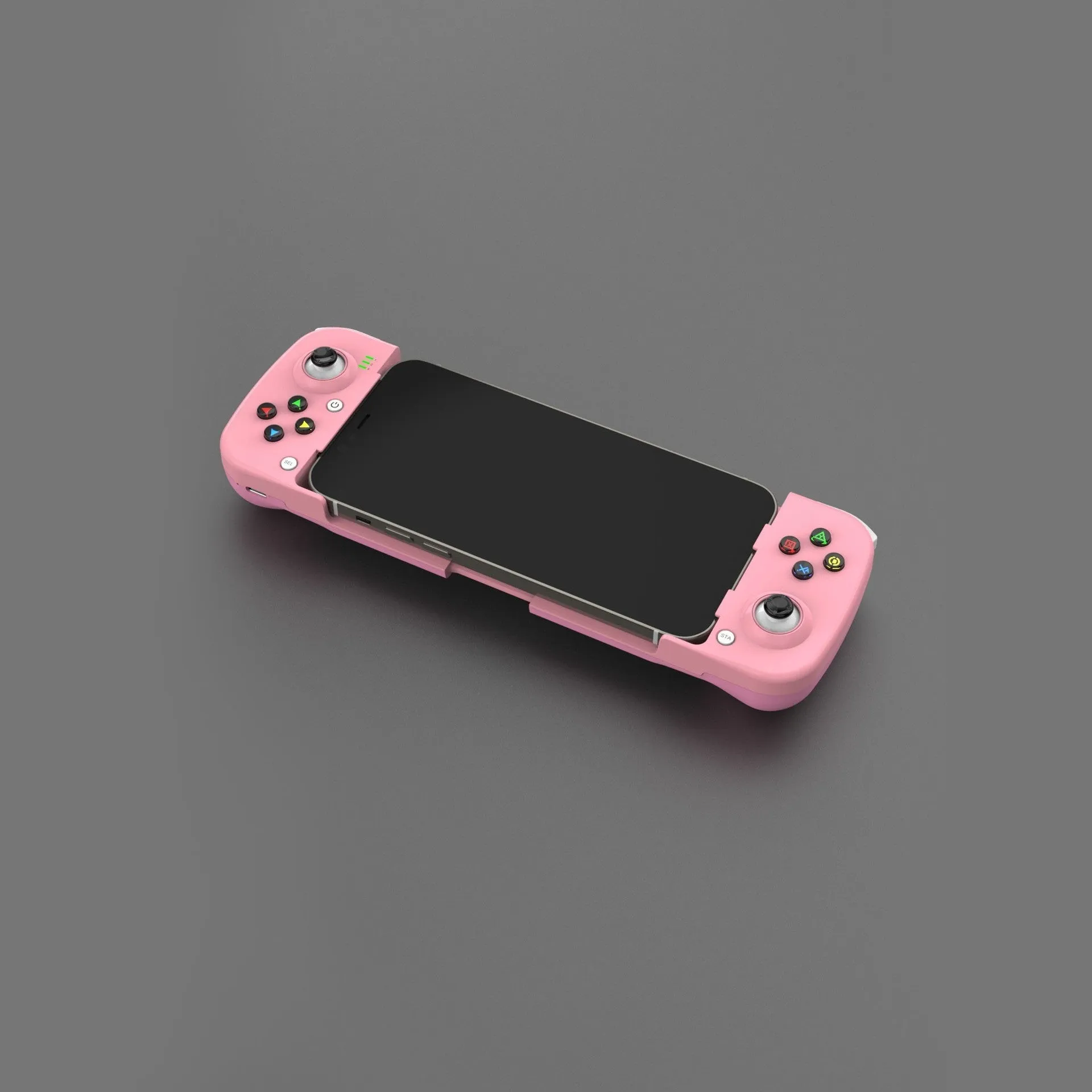 Mobile wireless game handle in ABS material with Type-C charging port, lightweight 168g