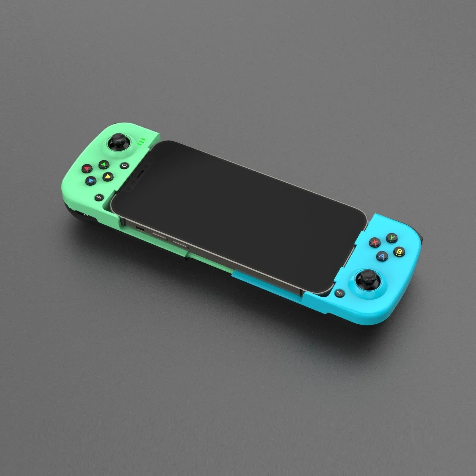 Mobile wireless game handle in ABS material with Type-C charging port, lightweight 168g