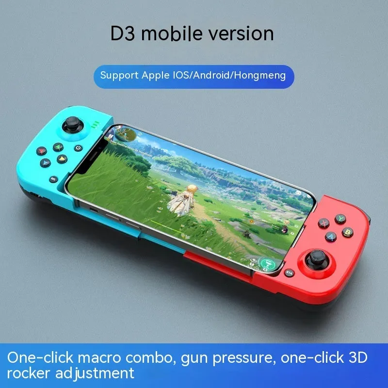 Mobile wireless game handle in ABS material with Type-C charging port, lightweight 168g