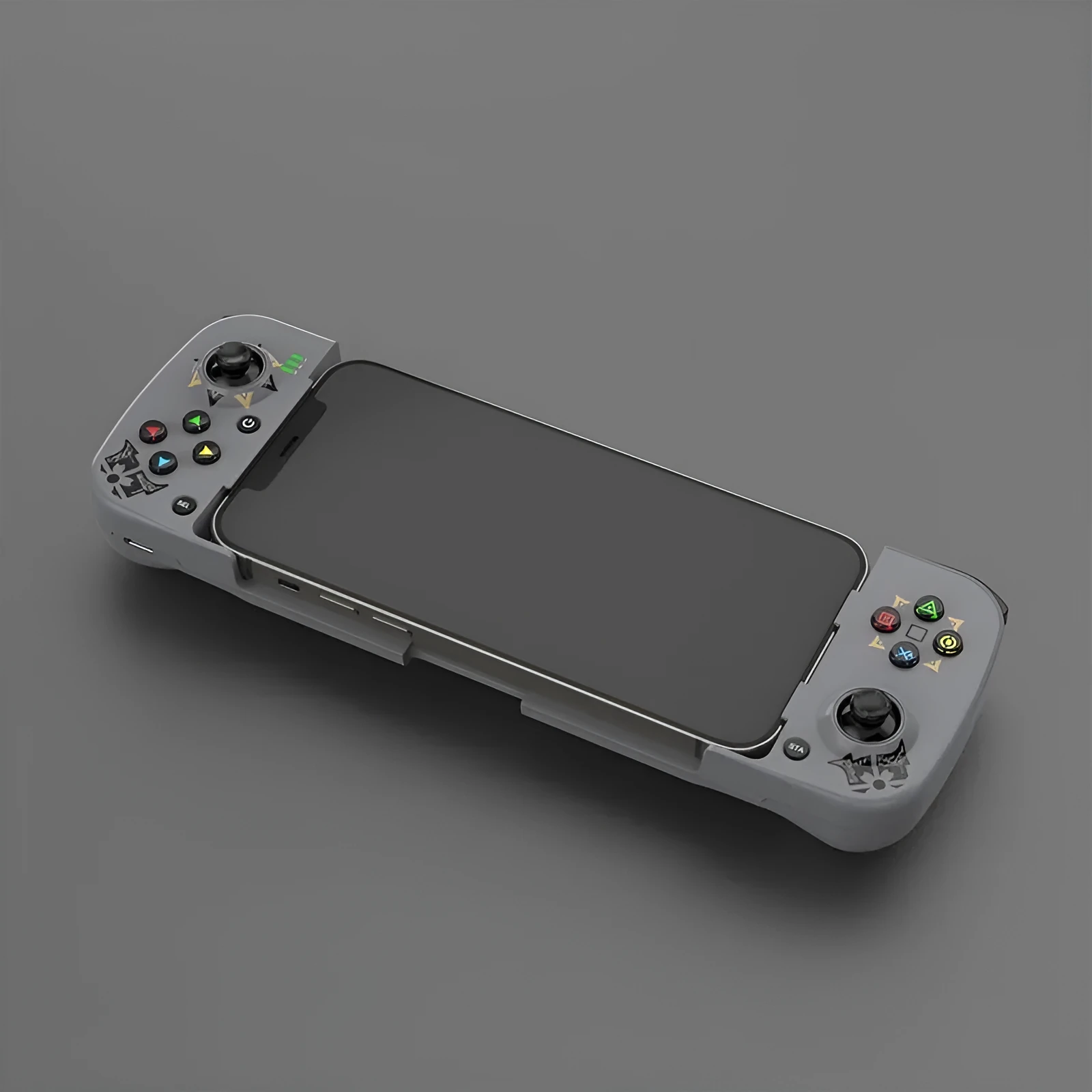 Mobile wireless game handle in ABS material with Type-C charging port, lightweight 168g
