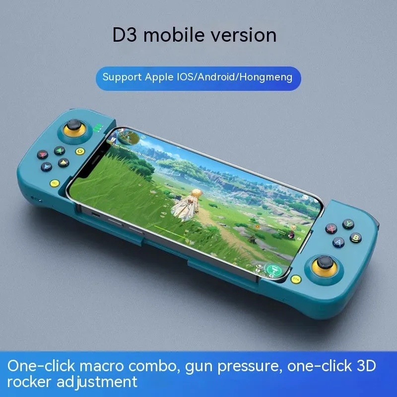 Mobile wireless game handle in ABS material with Type-C charging port, lightweight 168g
