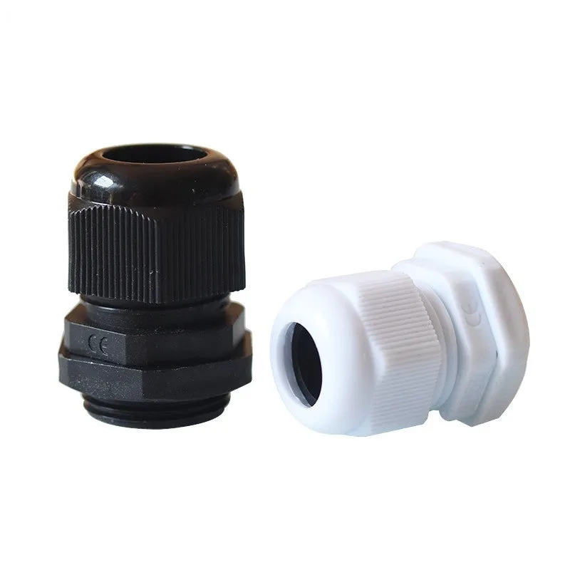 PG11 IP68 nylon cable waterproof connector in black, red, and white plastic