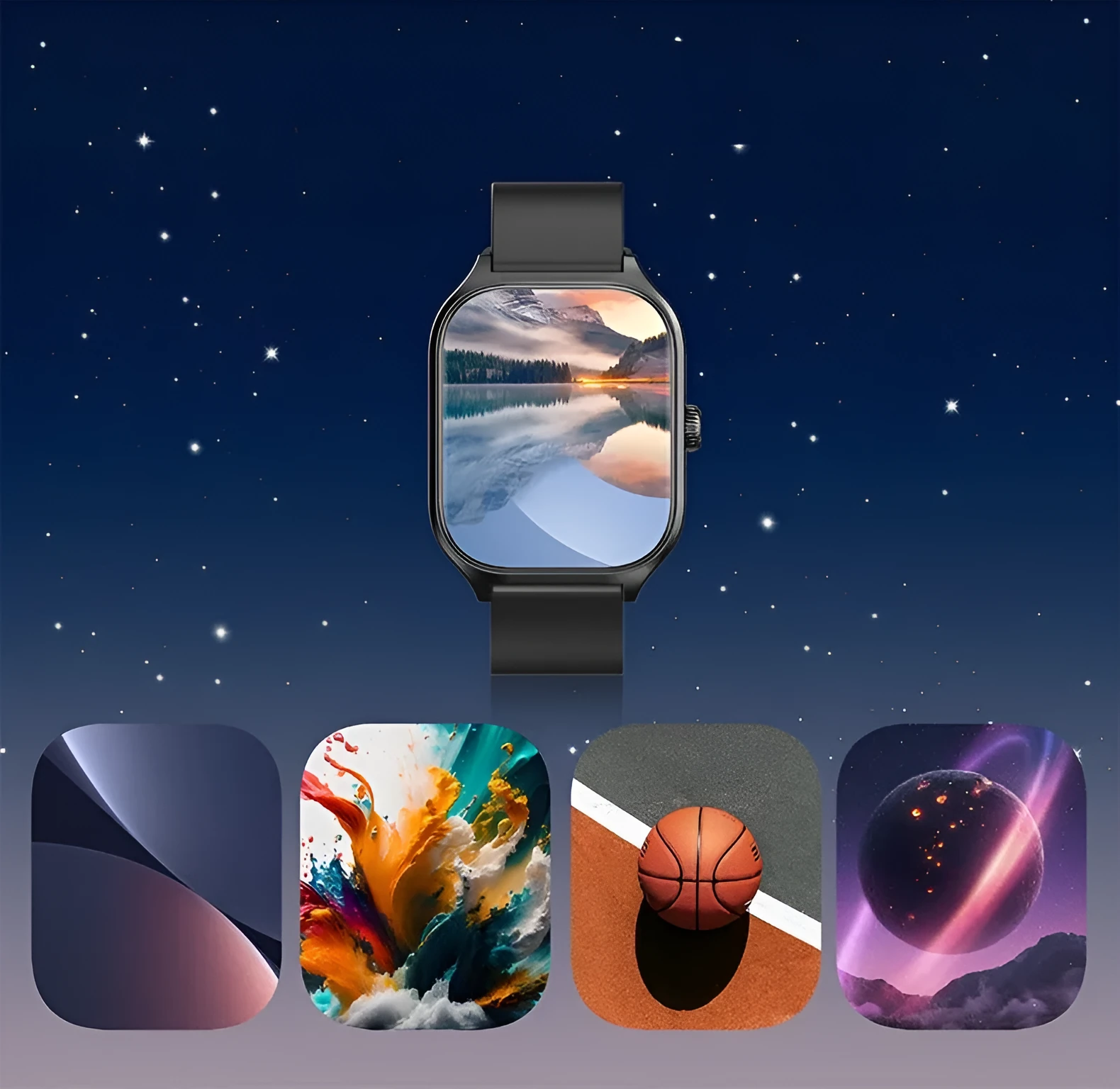Full Touch Bluetooth Call Smart Bracelet in Black Net colour showing IPS screen with health data display
