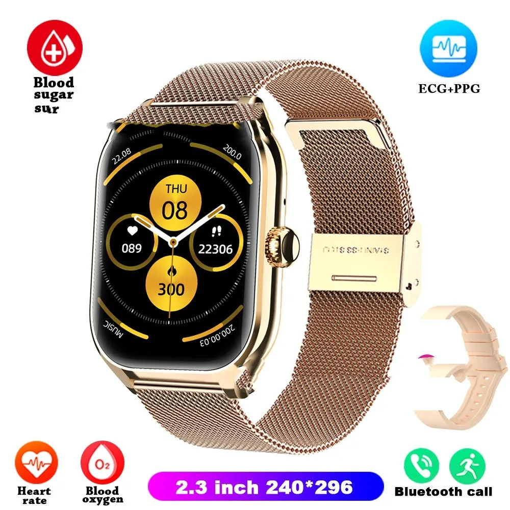 Full Touch Bluetooth Call Smart Bracelet in Black Net colour showing IPS screen with health data display