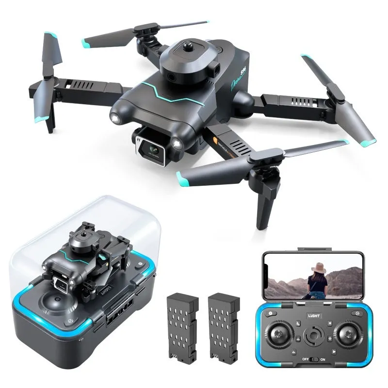 Black DJI S96 quadcopter drone with four propellers and integrated camera on compact plastic airframe