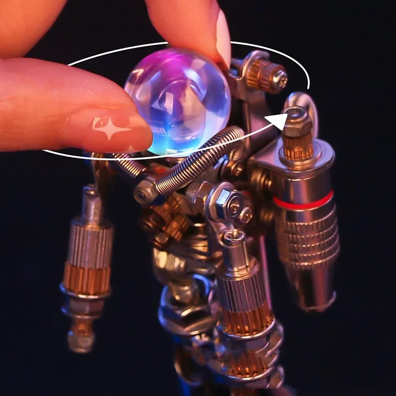 Mechanical Party Astronaut alloy model kit assembled on desk, over 154 parts, 65x65x115mm
