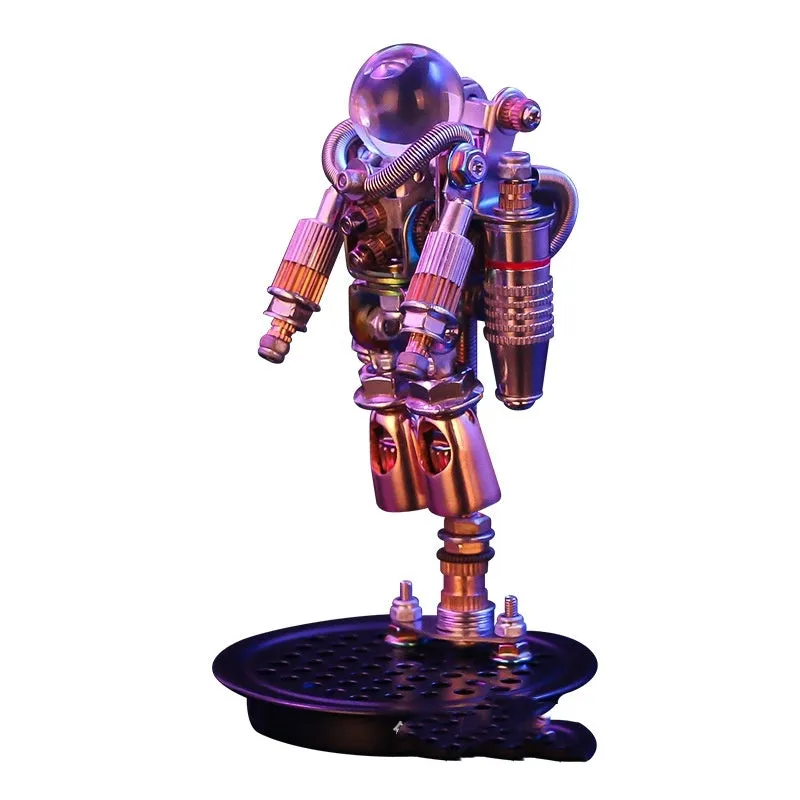 Mechanical Party Astronaut alloy model kit assembled on desk, over 154 parts, 65x65x115mm