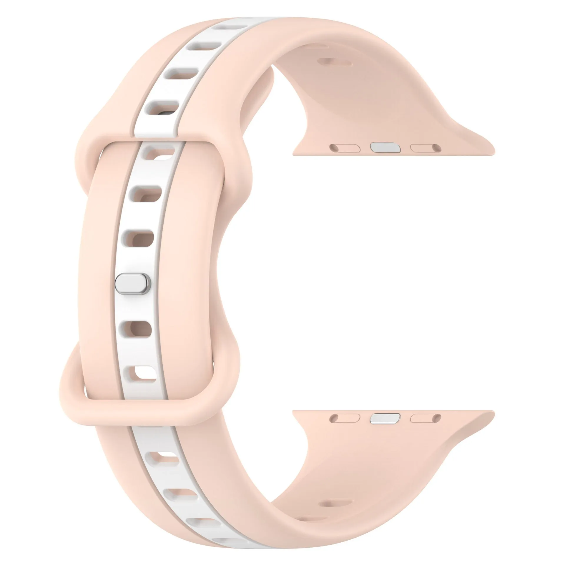 Butterfly tail silicone two-tone strap for Apple Watch in army green red colour, soft and flexible band