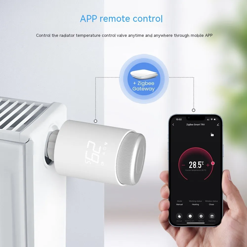 Intelligent thermostatic valve plastic radiator controller TRV10 model 10x6x6cm