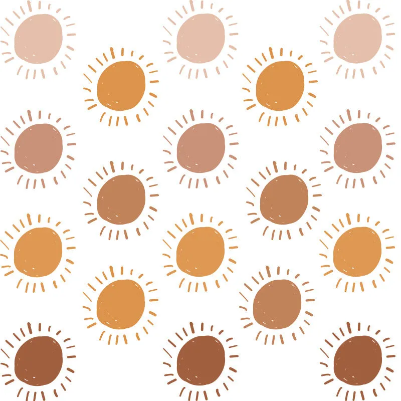 Cartoon sun self-adhesive plastic wall sticker, 29x20cm, three layouts, children's room decoration