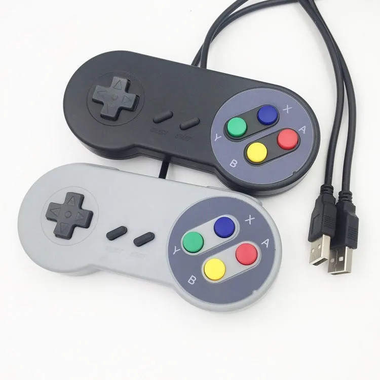 Black PC USB game controller with 1.5m cable and ABS construction