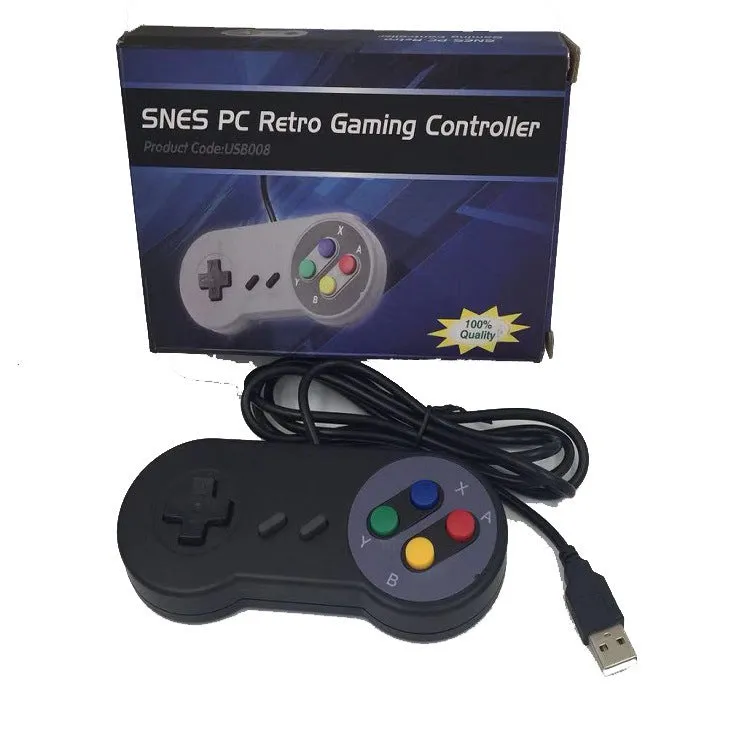 Black PC USB game controller with 1.5m cable and ABS construction