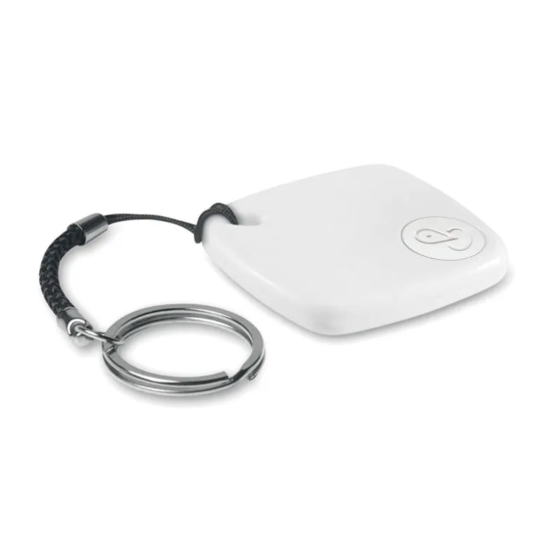 Black Bluetooth anti loss device with lanyard on a white background