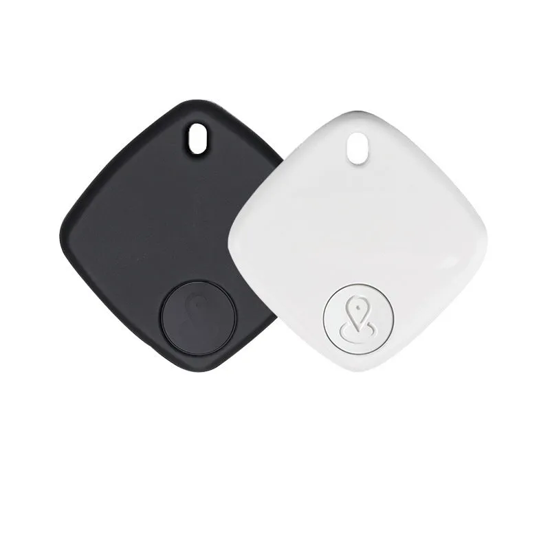 Black Bluetooth anti loss device with lanyard on a white background
